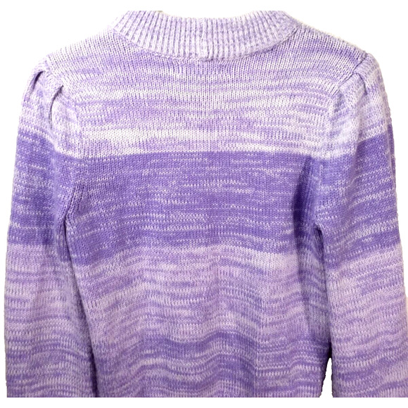 Aqua Striped Crew Neck Sweater Purple Long Sleeve Pullover | Size XS - Picture 4 of 6
